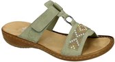 Rieker -Dames -  groen olijf - slippers & muiltjes - maat 41