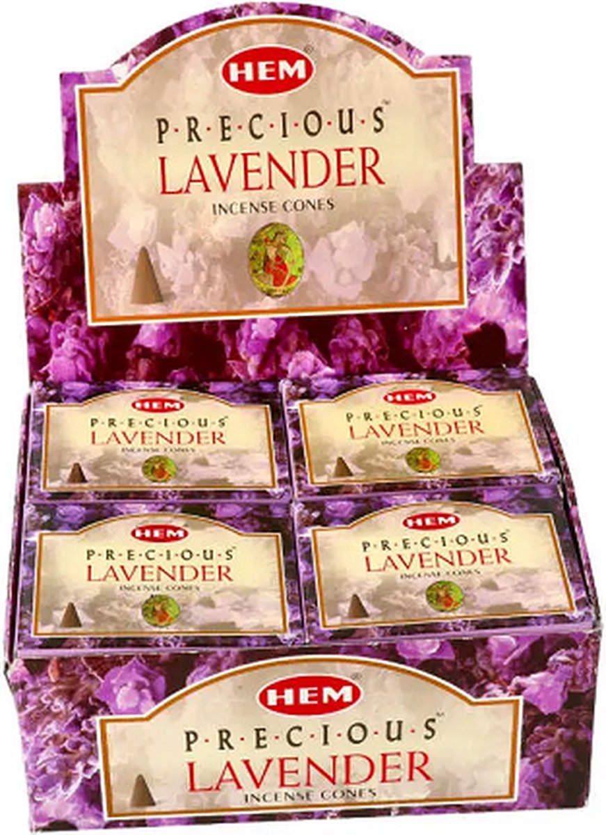 HEM Wierook Kegel Precious Lavender 12 pakjes (HEM) Transparant