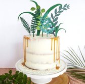 Taart Decoratie - Jungle - Taarttopper - Set - Bladeren - Natuur