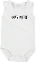 Baby Rompertje met tekst 'Oma's knuffel' | mouwloos l | wit zwart | maat 50/56 | cadeau | Kraamcadeau | Kraamkado