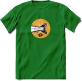 Fishing Tail - Vissen T-Shirt | Grappig Verjaardag Vis Hobby Cadeau Shirt | Dames - Heren - Unisex | Tshirt Hengelsport Kleding Kado - Donker Groen - L