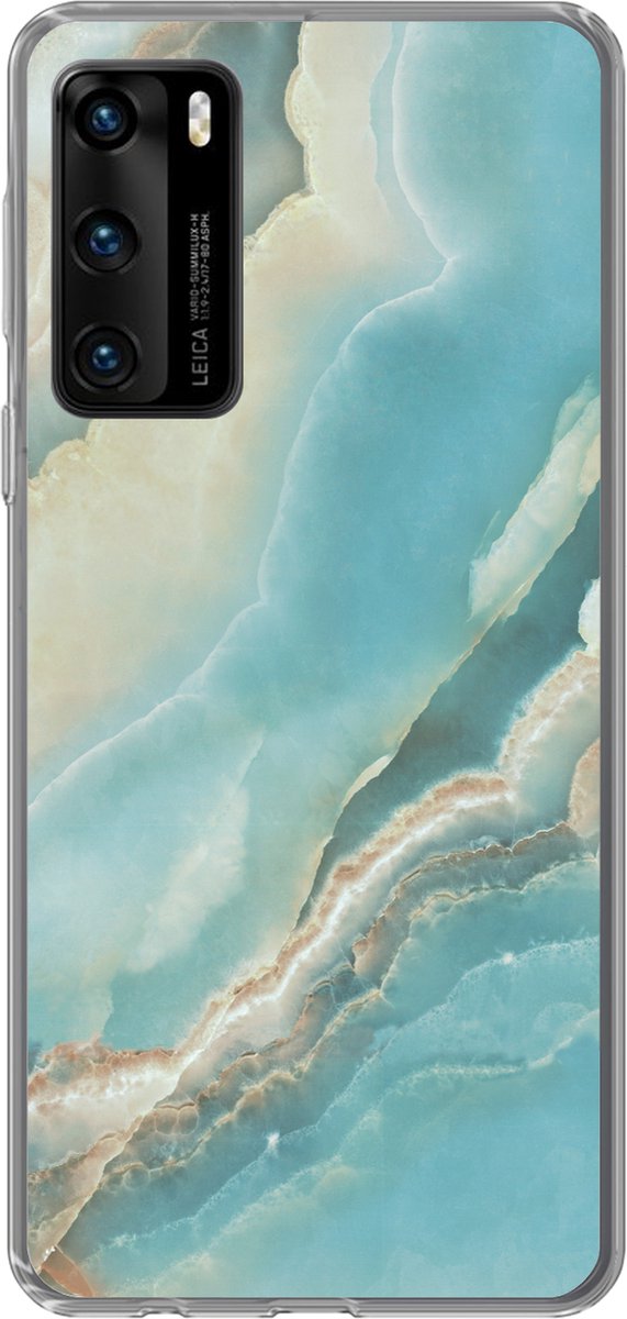 Telefoonhoesje Geschikt voor Huawei P40 hoesje - Natuursteen - Mineralen - Chic - Siliconen Telefoonhoesje Telefoonhoesje