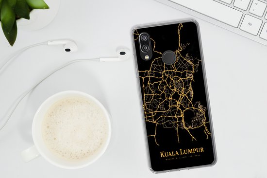 Coque Huawei P20 Lite (2020) - Kuala Lumpur - Carte - Or - Coque de téléphone en Siliconen