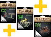 Metal Earth modelbouw metaal voordeelpakket Wild West serie