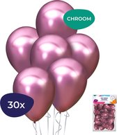 Roze Chroom Ballonnen - Metallic Unicorn Verjaardag Versiering - Chrome Ballon - Pink Balloons - Latex Helium Ballonnenset - Geschikt voor Ballonnenboog en Pilaar – Mermaid Feestje