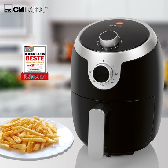 Clatronic FR 3769 H Airfryer 1000 W Zwart, Zilver