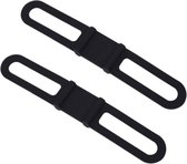 2 Siliconen fiets binders - Stuurbinder - snelbinders-  Mini Spanband - zwart