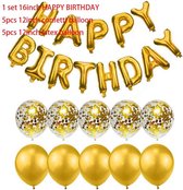 Happy Birthday letters ballonpakket Goud