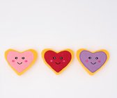 Zippy Paws ZP756 Valentine's Miniz 3-Pack - Heart Cookies - Speelgoed voor dieren - honden speelgoed – honden knuffel – honden speeltje – honden speelgoed knuffel - hondenspeelgoed piep - hon