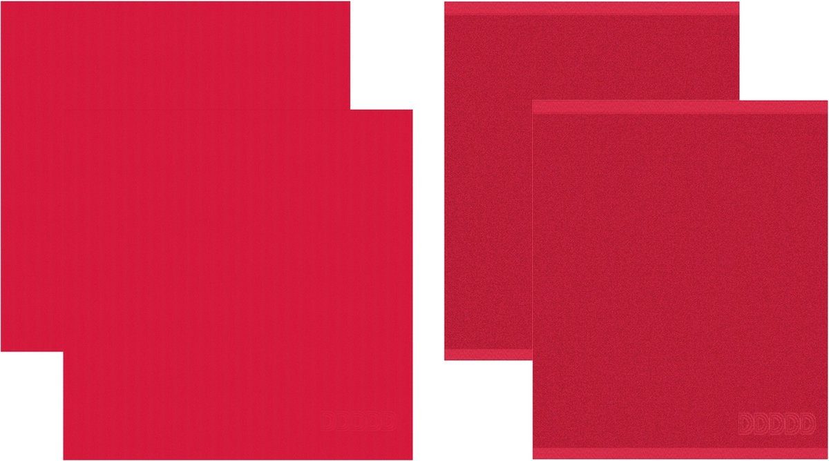 DDDDD 2x theedoek + 2x keukendoek Logo - Red