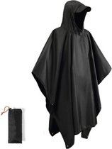 Colmado® Poncho Zwart met opbergetui - Herbruikbaar & licht - 4 x One size Poncho voor volwassen