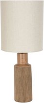 Santal lamp - Keramiek en linnen - Retro 70s - E27 - Ø35 cm - Bruin