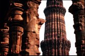 Walljar - India - Qutb Minar - Muurdecoratie - Poster met lijst