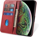 Coque iPhone Xs Max en Cuir rouge - Coque iPhone Xs Max en cuir de Luxe avec fermeture magnétique Rouge - Housse de Bookcase en cuir rouge avec porte-cartes pour iPhone Xs Max - Smartphonica