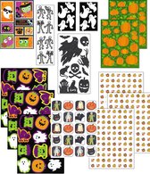 Voordeelpakket Halloween Stickers - Heel Veel Halloweenstickers - 390 stickers, 13 stickervellen - Pompoenen Skeletten Snoep Spoken Spinnen - Stickers voor Halloween - Mega Voordel