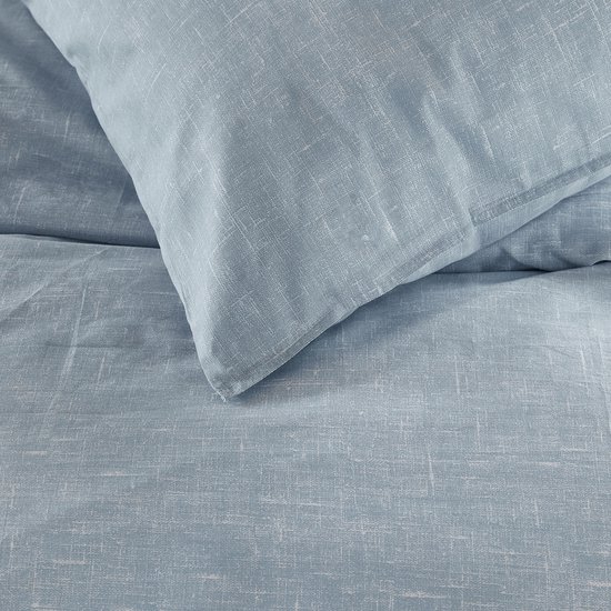 Damai dekbedovertrek Ebba - Biologisch Katoen - 260x200/220 cm - Soft Blue + 2 kussenslopen 60x70 van Damai — afbeelding 5