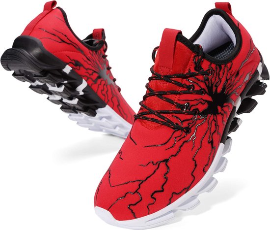 Geweo Chaussures de sport Men - Athlétisme Gym Jogging Sneakers - Rouge - Taille 39