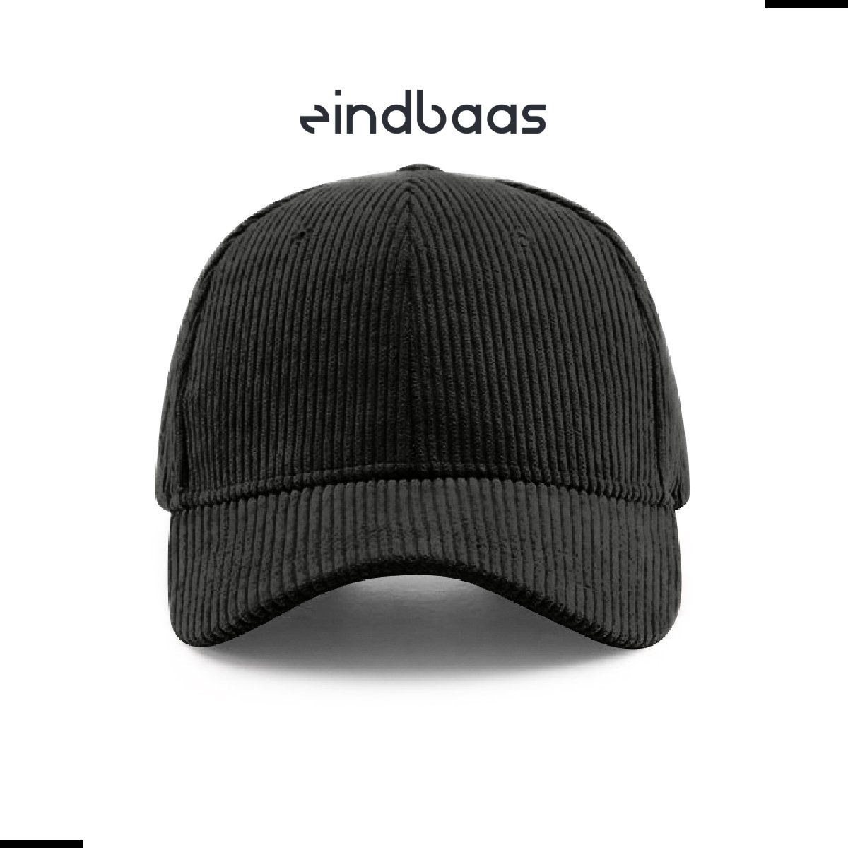 Legend Cap Basic - eindbaas - Corduroy - Black - Zwarte corduroy pet