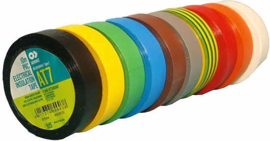 Advance AT7 PVC tape 15mm x 10m Kleuren Mix