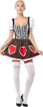 Partyxclusive Dirndl Heidi Heart Dames Polyester Bruin/rood Mt S