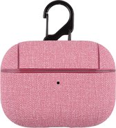 AirPods hoesjes van By Qubix - AirPods Pro hoesje - Hard Case - Roze - Linnen patroon