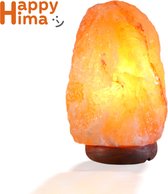 HappyHima Himalaya Zoutlamp - 100% puur Himalayazout - 1,5-2,5 kg, inclusief snoer met schakelaar, 15w lampje en Ebook