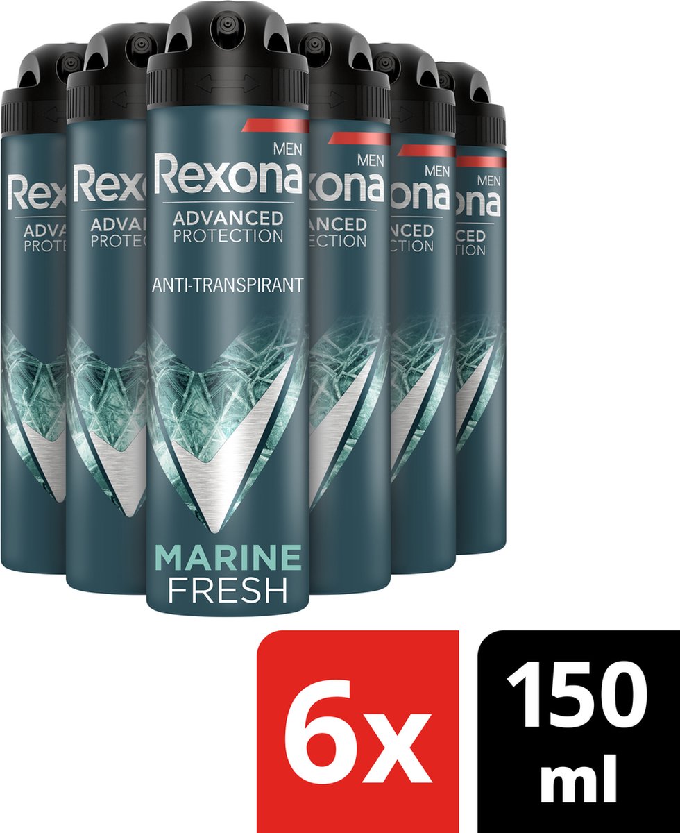 Goedkoopste Rexona Men Marine Deodorant - 6 x 150 ml - Voordeelverpakking