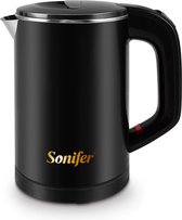 Sonifer Mini Waterkoker - Reis Waterkoker - 0.6L - Voor Onderweg - Op Reis Waterkoker - Reizen - Draagbaar - Klein - Zwart