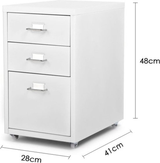 Homgoday Archiefkast met wieltjes, multiplex, zwart, 45 x 38 x 54 cm
