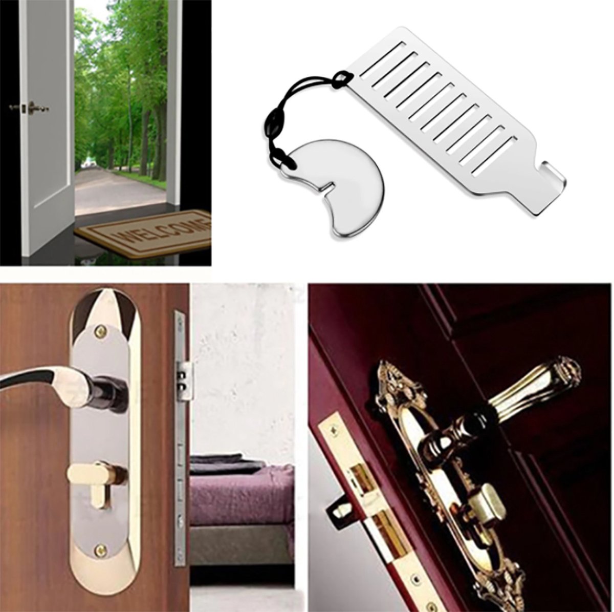 Draagbare Hotel Deurslot Opgewaardeerd Reizigers Deuren Sloten, Reizen Veiligheid Stoppers van Binnenin Appartement Beveiliging Apparaten Slaapzalen Locker Jammer Thuis Slaapkamers Essentials