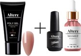 Alterz Polygel Coffee + Nagelriemolie 2-in-1 & Primer - Polygel nagels - Polygel kleuren - Nude - 30ml -  Nagelriemolie 2-in-1 - Primer