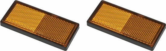 Lot De 6 Catadioptres Autocollants 14,8 X 4,8 Cm Jaune Rectangulaires Pour Velo Moto Remorque Voiture Camion Caravane Cloture Orange 97182901