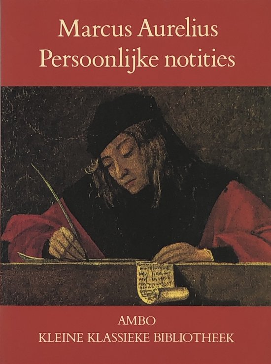 Voorkant met een schilderij van een schrijvend persoon in rood-zwarte kledij, titel Persoonlijke notities.