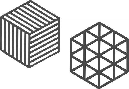 Onderzetters (2 stuks) - Multifunctioneel - Siliconen - Accessoires - Glas Onderzetters - Zeshoekig - Hip Design - Zwart Onderzetters (2 stuks) - Multifunctioneel - Siliconen - Accessoires - Glas Onderzetters - Zeshoekig - Hip Design - Zwart