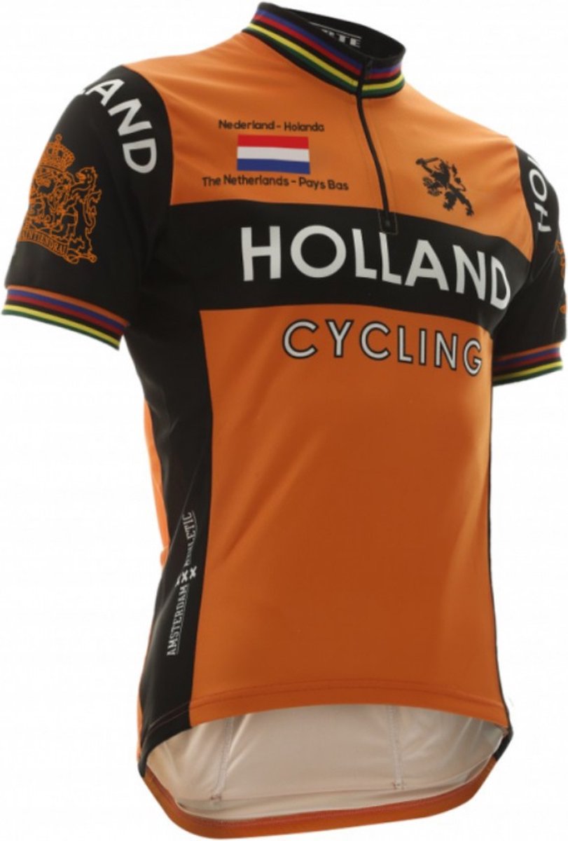 21Virages Holland fietsshirt korte mouwen heren Oranje Zwart-XXL