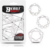 Set of 3 Penis Ring Beaded Flexibles Clear
