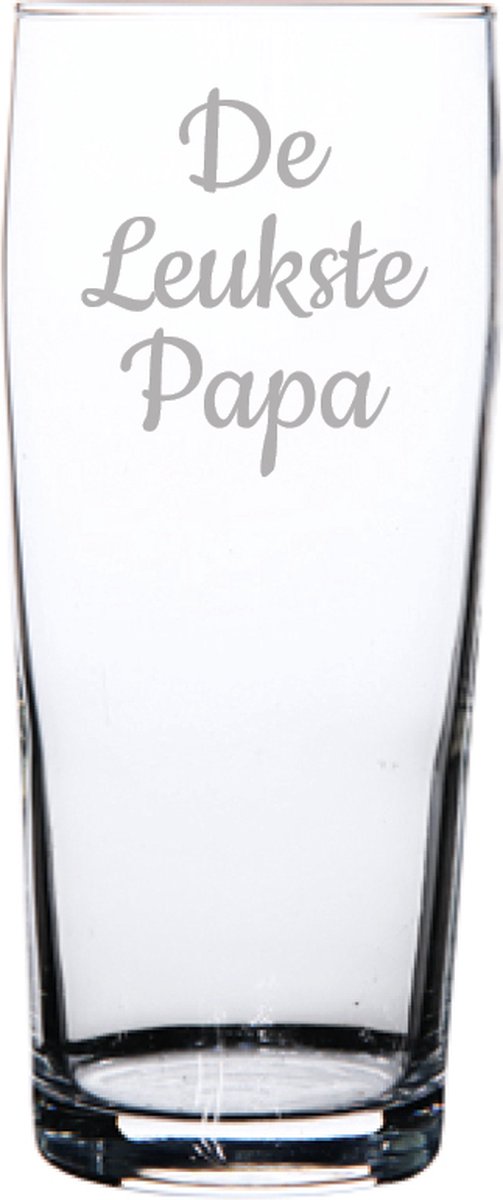 Gegraveerde bierfluitje 19cl De Leukste Papa
