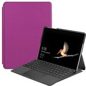 Case2go - Tablet Hoes geschikt voor Microsoft Surface Go 3 - Tri-Fold Book Case - Paars