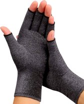 Kangka Reuma Compressie Handschoenen met Open Vingertoppen Maat S - Grijs