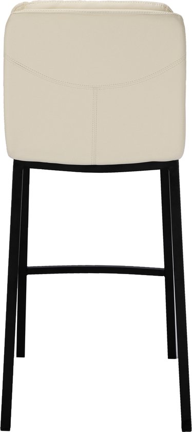 WOLTU barkrukken, set van 4, hoge barstoel, hoge kruk met rugleuning en voetensteun, houten frame, kunstleren zitting, wit, BH111gr-4