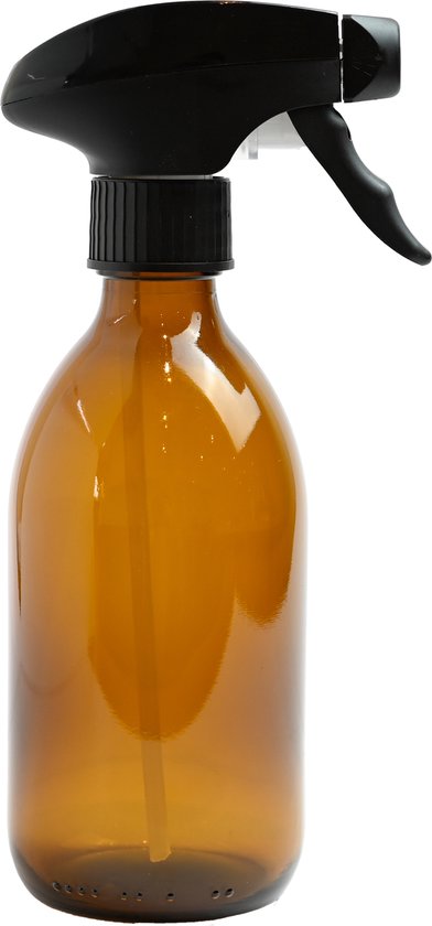 Groeikruid® plantenspuit | 300 ml amber glas | met zwarte spraykop | plantensproeier binnen | Waterverstuiver | Verstuiver - Groeikruid
