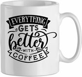 Mok 'Evrything gets better with coffee 2' | Coffee| Koffie| Kadootje voor hem| Kadootje voor haar