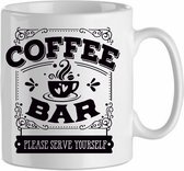 Mok 'Coffee bar, please serve yourself' | Coffee| Koffie| Kadootje voor hem| Kadootje voor haar