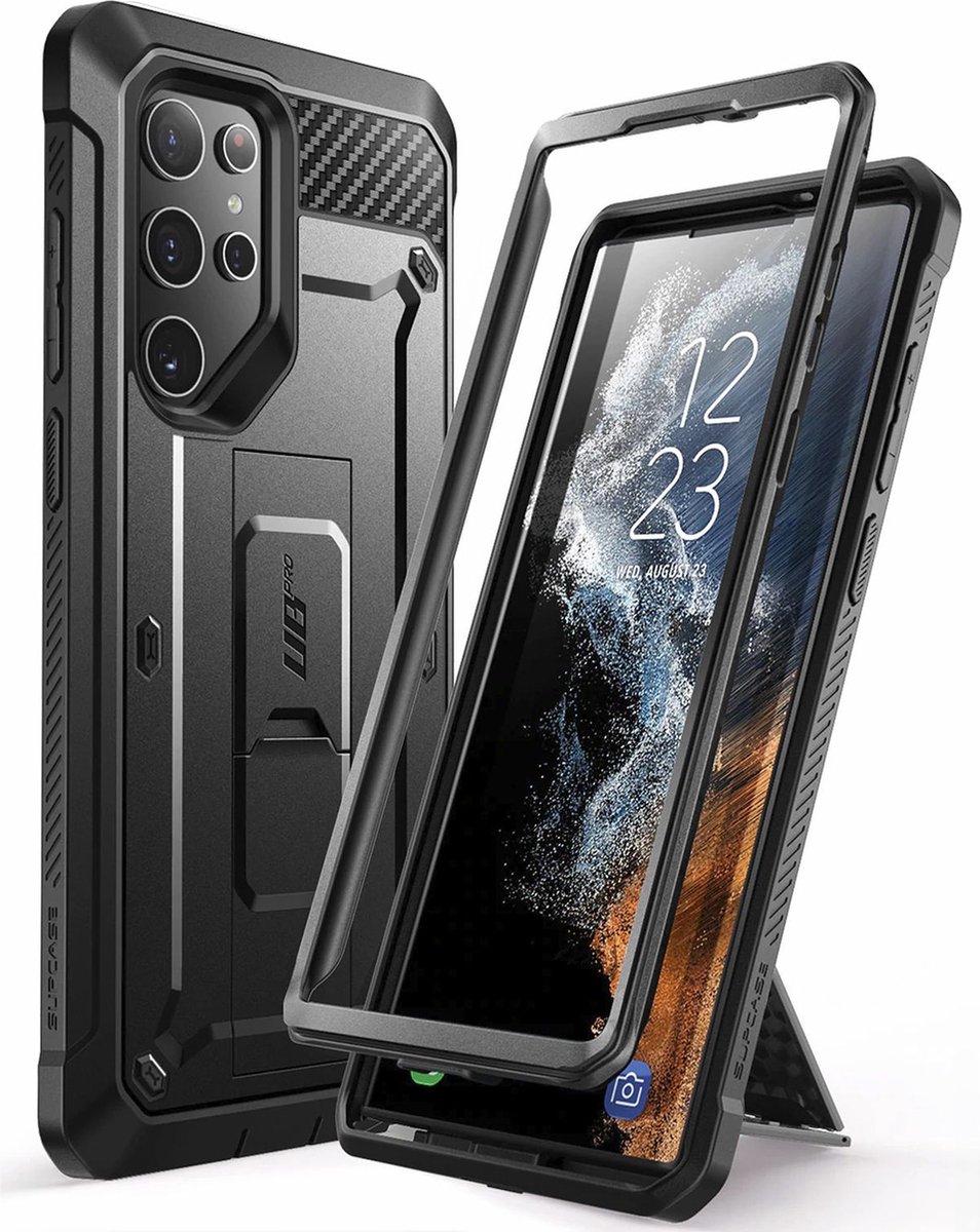 Supcase Backcase hoesje Geschikt Voor Samsung Galaxy S22 Ultra - Zwart