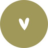 500x sticker 'Hartje' Olijfgroen 40mm