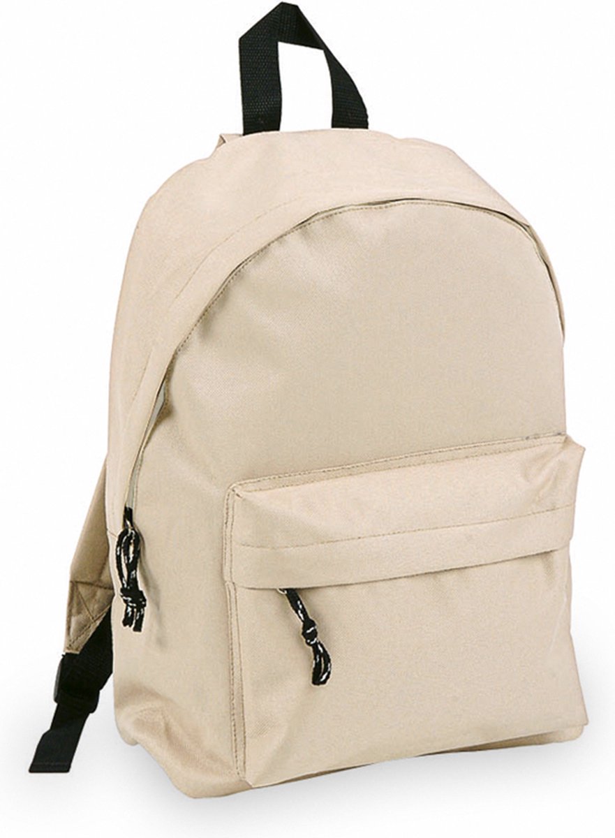 Rugzak - rugtas - schooltas - jongens - meisje - kind - met voorvak - beige