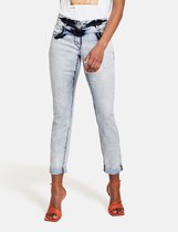 TAIFUN Dames Jeans Boyfriend TS Bleached Blue Denim-38