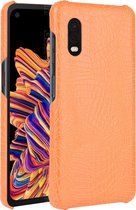 Samsung Galaxy Xcover Pro Hoesje - Mobigear - Krokodil Serie - Kunstlederen Backcover - Oranje - Hoesje Geschikt Voor Samsung Galaxy Xcover Pro
