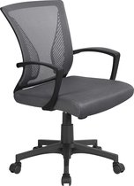 Furnibella - Bureaustoel, ergonomische bureaustoel, draaistoel, werkstoel, netstoel met rugleuning en armleuning, kantelfunctie, dikke bekleding