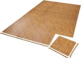 24 Delige Set Van Bescherming Matten Versierd Hout LOOK -Anti-Slip Vloermatten - Bureaustoelmat - Vloerbeschermer